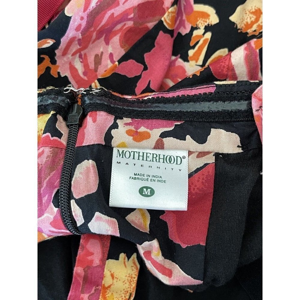 Motherhood Maternity Medium Removeable Strap Floral Print Top Black Pink - Picture 10 of 12